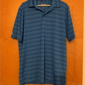 Under Armour Men's Blue Striped Golf Performance Polo